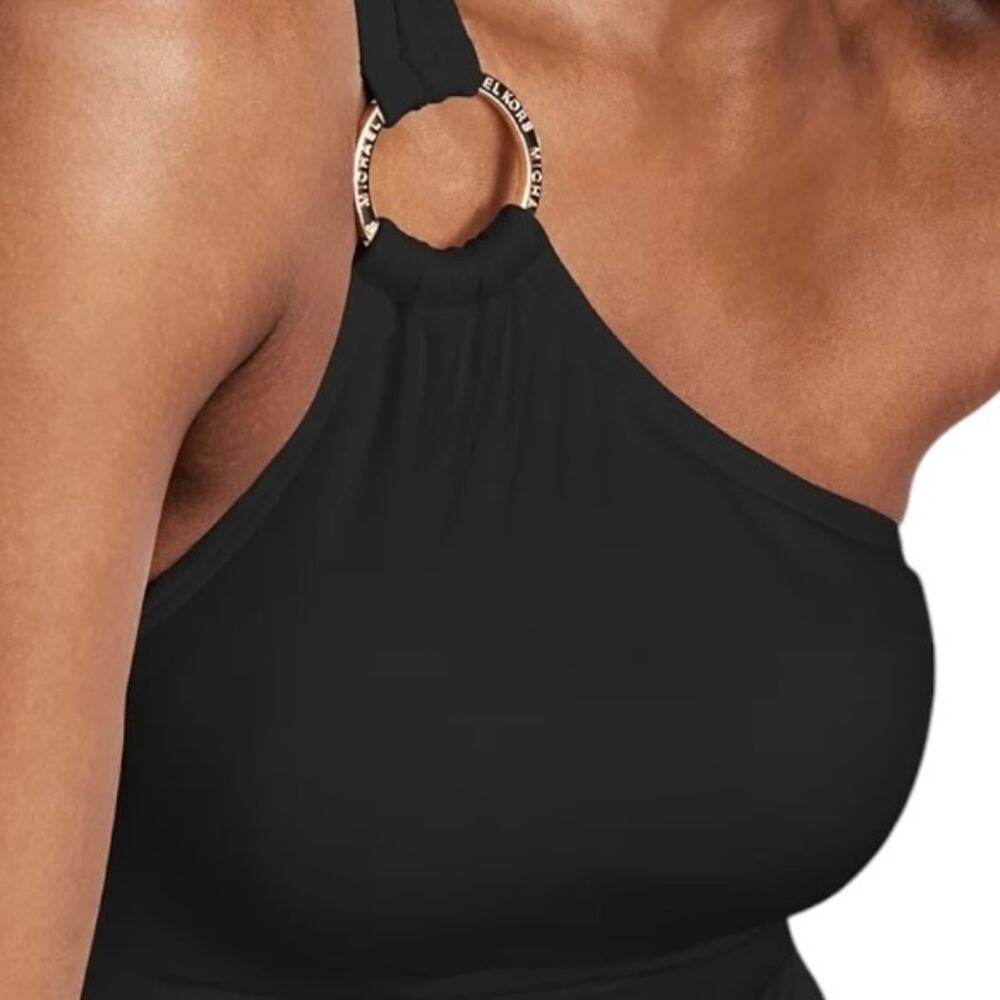 Michael Kors Women’s One Shoulder Underwire One Piece Swimsuit Black Size 6 - Picture 3 of 3
